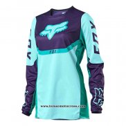 2020 Motocross Cyclisme Femme Maillot FOX Manches Longues Bleu