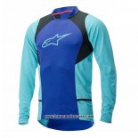 2020 Motocross Cyclisme Maillot Alpinestars Manches Longues Bleu