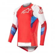 2020 Motocross Cyclisme Maillot Alpinestars Manches Longues Rouge Blanc