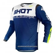 2020 Motocross Cyclisme Maillot Shot Manches Longues Bleu