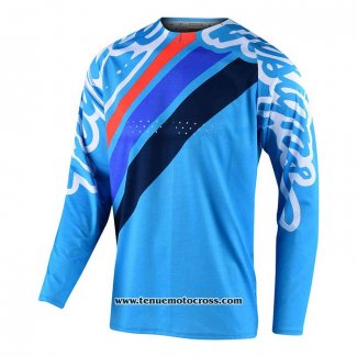 2020 Motocross Cyclisme Maillot TLD Manches Longues Bleu