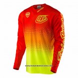 2020 Motocross Cyclisme Maillot TLD Manches Longues Rouge Jaune