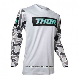 2020 Motocross Cyclisme Maillot Thor Manches Longues Blanc