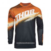 2020 Motocross Cyclisme Maillot Thor Manches Longues Noir Orange