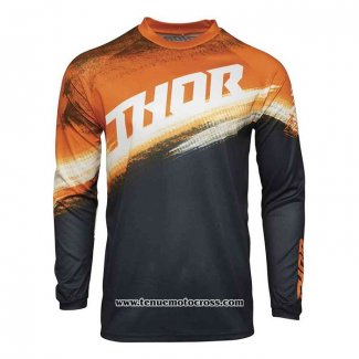 2020 Motocross Cyclisme Maillot Thor Manches Longues Noir Orange