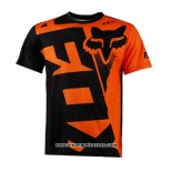 2020 Motocross Cyclisme T Shirt FOX Manches Courtes Orange Noir