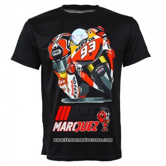 2020 Motocross Cyclisme T Shirt No.93 Manches Courtes Noir