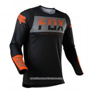 2021 Motocross Cyclisme Maillot FOX Manches Longues Noir Orange