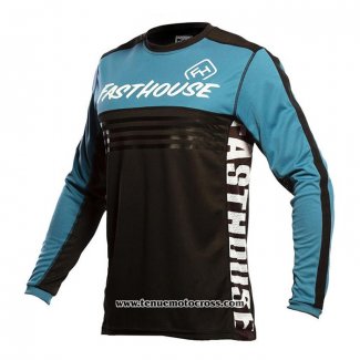 2021 Motocross Cyclisme Maillot Fast House Manches Longues Noir Bleu