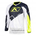 2021 Motocross Cyclisme Maillot Klim Manches Longues Bleu Blanc