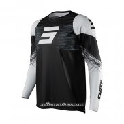 2021 Shot Motocross Cyclisme Maillot Manches Longues Noir Blanc