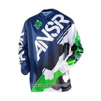 2020 Motocross Cyclisme Maillot ANSR Manches Longues Bleu