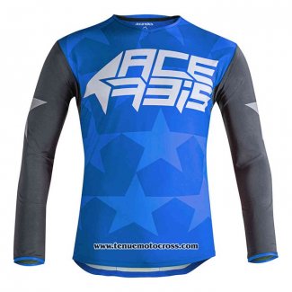 2020 Motocross Cyclisme Maillot Acerbis Manches Longues Bleu