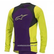 2020 Motocross Cyclisme Maillot Alpinestars Manches Longues Jaune Violet