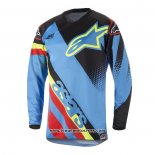 2020 Motocross Cyclisme Maillot Alpinestars Manches Longues Noir Bleu