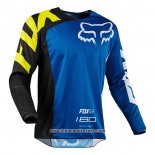 2020 Motocross Cyclisme Maillot FOX Manches Longues Bleu