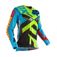 2020 Motocross Cyclisme Maillot FOX Manches Longues Bleu