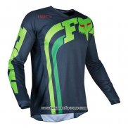 2020 Motocross Cyclisme Maillot FOX Manches Longues Fonce Bleu