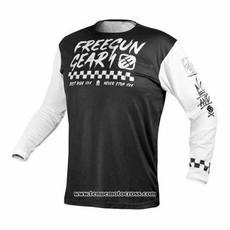 2020 Motocross Cyclisme Maillot Freegun Manches Longues Noir