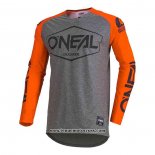 2020 Motocross Cyclisme Maillot Oneal Manches Longues Gris Orange