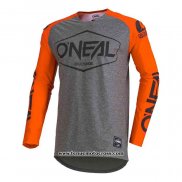 2020 Motocross Cyclisme Maillot Oneal Manches Longues Gris Orange