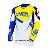 2020 Motocross Cyclisme Maillot Oneal Manches Longues Jaune Bleu