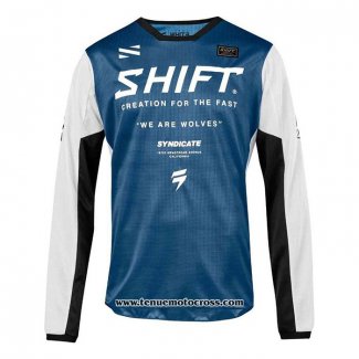 2020 Motocross Cyclisme Maillot Shift Manches Longues Bleu