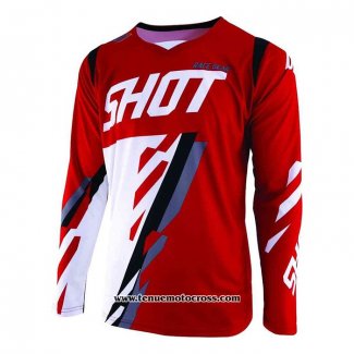 2020 Motocross Cyclisme Maillot Shot Manches Longues Rouge