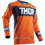 2020 Motocross Cyclisme Maillot Thor Manches Longues Orange Bleu