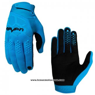 2020 Motocross Cyclisme Seven Gants Doigts Long Bleu