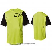 2020 Motocross Cyclisme T Shirt FOX Manches Courtes Jaune