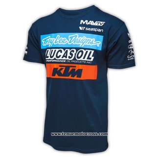 2020 Motocross Cyclisme T Shirt TLD Manches Courtes Bleu