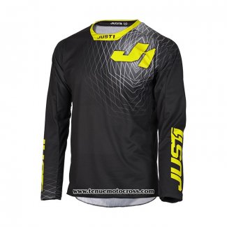 2021 Just 1 Motocross Cyclisme Maillot Manches Longues Noir Jaune