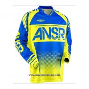 2020 Motocross Cyclisme Maillot ANSR Manches Longues Bleu Jaune