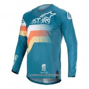 2020 Motocross Cyclisme Maillot Alpinestars Manches Longues Bleu