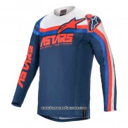 2020 Motocross Cyclisme Maillot Alpinestars Manches Longues Bleu