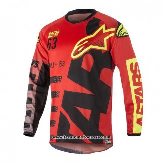 2020 Motocross Cyclisme Maillot Alpinestars Manches Longues Rouge