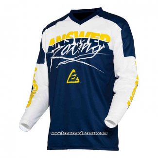 2020 Motocross Cyclisme Maillot Answer Manches Longues Bleu