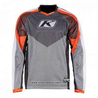 2020 Motocross Cyclisme Maillot Klim Manches Longues Gris