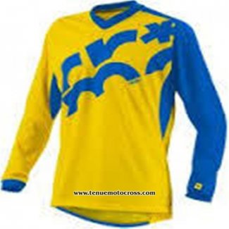 2020 Motocross Cyclisme Maillot Mavic Manches Longues Jaune Bleu