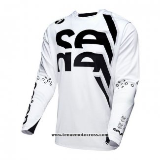 2020 Motocross Cyclisme Maillot Seven Manches Longues Blanc