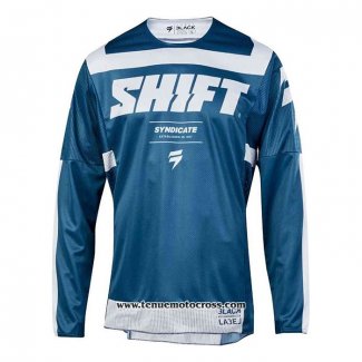 2020 Motocross Cyclisme Maillot Shift Manches Longues Bleu