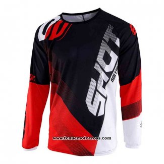 2020 Motocross Cyclisme Maillot Shot Manches Longues Noir Rouge