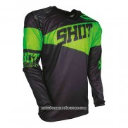 2020 Motocross Cyclisme Maillot Shot Manches Longues Noir Vert