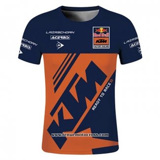 2020 Motocross Cyclisme T Shirt KTM Manches Courtes Orange Bleu