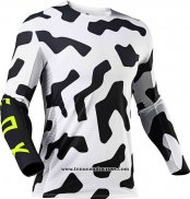 2021 Motocross Cyclisme Maillot FOX Manches Longues Noir Blanc