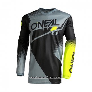 2021 Oneal Motocross Cyclisme Maillot Manches Longues Gris Noir Jaune