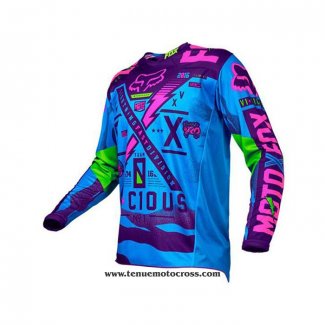 2020 Motocross Cyclisme Maillot FOX Manches Longues Bleu Violet