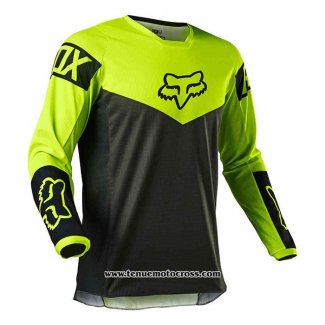 2020 Motocross Cyclisme Maillot FOX Manches Longues Noir Jaune