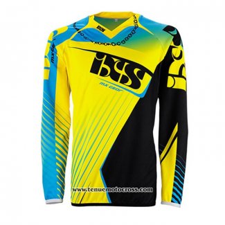 2020 Motocross Cyclisme Maillot IXS Manches Longues Jaune Bleu